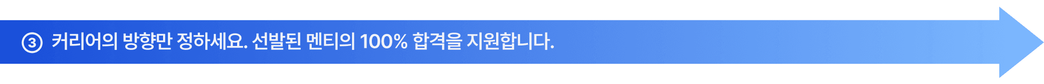 3. 커리어의 방향만 정하세요. 선발된 멘티의 100% 합격을 지원합니다.